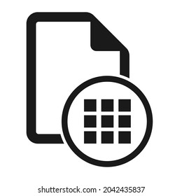 Archivo icono plano con símbolo de menú aislado en fondo blanco. Ilustración vectorial del símbolo del documento.