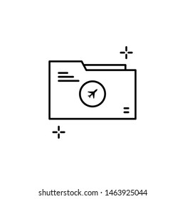 File, flight, airport icon. Element of airport line color icon