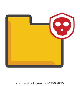 file foldeer with skull icon isolated on white background