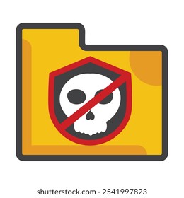 file foldeer with skull icon isolated on white background