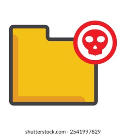 file foldeer with skull icon isolated on white background