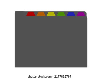 File folder. 3d Vector illustration. Front view.