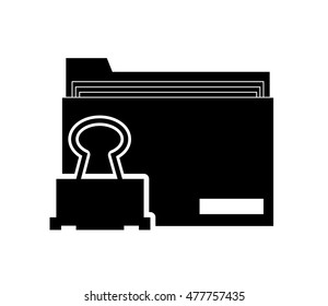file folder and clerical clip icon