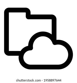 file folder with cloud icon. file folder illustration. Flat vector icon. can use for, icon design element,ui, web, app.