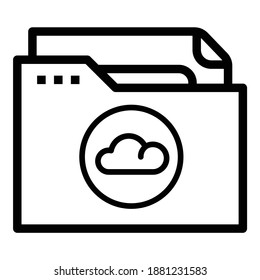 File Folder Cloud Storage Document Flat Icon Isolated On White Background