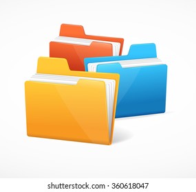  File Folder Colorful One After The Other. Vector Illustration