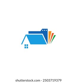 File folder combination with home logo design.