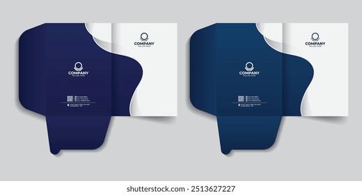 Design de pasta de arquivos com cor criativa e relatório aborda modelo de papel de carta, resumo e fundo de cor escura criativa.
