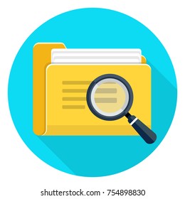 File folder directory and magnifying glass icon