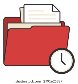 File Folder Document Archive Storage Records Management Office Organization Data Access Flat Icon Illustration For Business And Administration Design