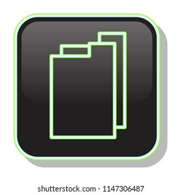 File Folder. Document Icon. Data Organization concept. Editable stroke flat icons. Simple thin line art logo. Neon web app button. Vector illustration. 