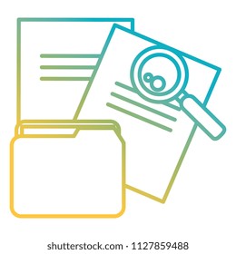 file folder with documents and magnifying glass