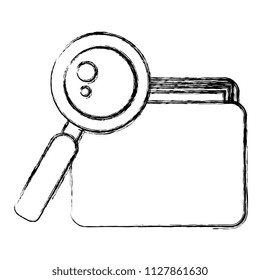 file folder with documents and magnifying glass