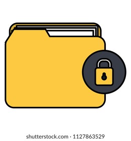 file folder with documents and padlock
