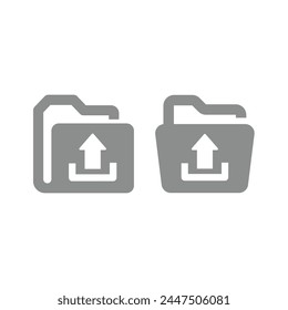 Carpeta de archivos y flecha de Descarga. Icono de Vector de relleno simple.