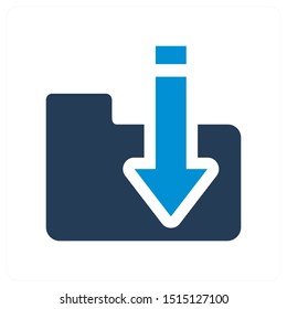 File and Folder Download Icon Concept