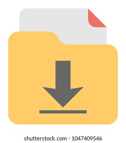 
A file folder with download location sign
