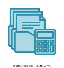 File Folder dual tone blue color, mini illustration icon. use for modern concept, print, UI, UX kit, web and app development. Vector related to sales, logistic and ecommerce