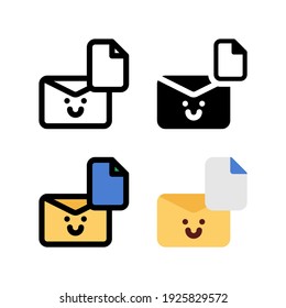file and folder email character Icon, Logo, and illustration Vector