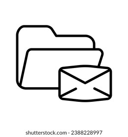 file folder with email envelope icon vector