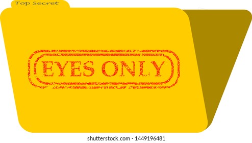 File folder with eyes only printed on front