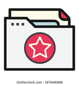 File Folder Favorites Bookmark Document Flat Icon Isolated On White Background