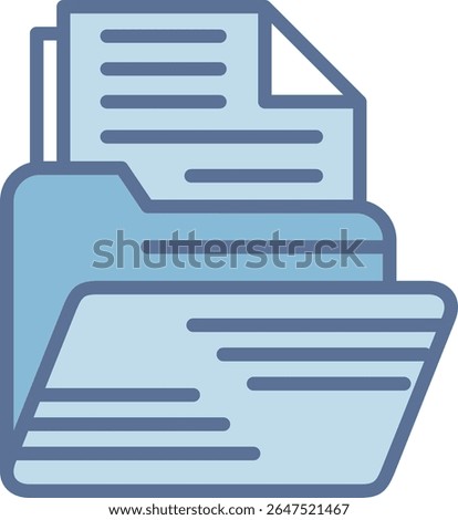 File And Folder Filled Blue Tone Icon