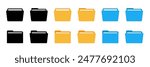 File folder in flat style. Folders icon collection. Office document folder vector symbol. 