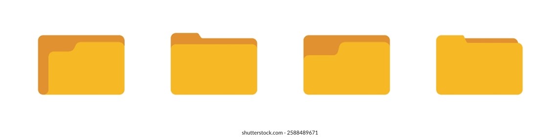 File folder in flat style. File folder icons. Vector file folder