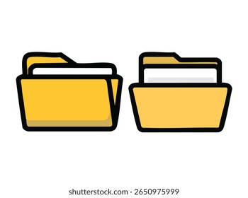 File folder in flat style. File folder icons. Vector file folder. Flat vector design. white background.