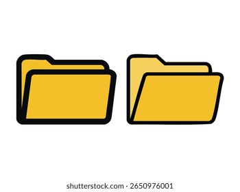 File folder in flat style. File folder icons. Vector file folder. Flat vector design. white background.