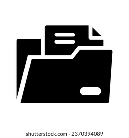 file and folder glyph icon illustration vector graphic. Simple element illustration vector graphic, suitable for app, websites, and presentations isolated on white background
