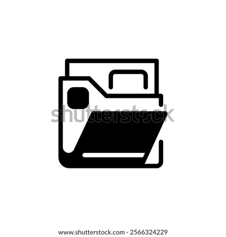 File Folder Glyph Icon. linear style sign for mobile concept and web design. Outline vector icon.