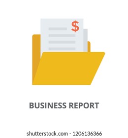 
A file folder having dollar embedded document presenting icon for business report
