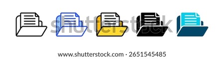 File Folder Icon Collection With Multiple Styles