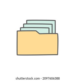 File Folder Icon in color icon, isolated on white background 