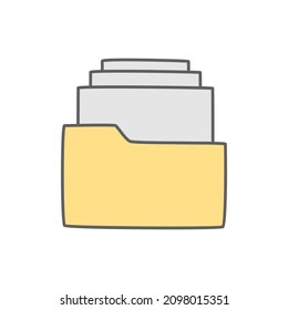 File Folder Icon in color icon, isolated on white background 