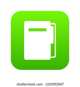 File folder icon digital green for any design isolated on white vector illustration