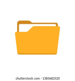 File folder icon in flat style. Documents archive vector illustration on white isolated background. Storage business concept.