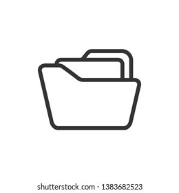 File folder icon in flat style. Documents archive vector illustration on white isolated background. Storage business concept.