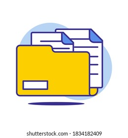 File and folder icon with flat style. Icon ready to use for website, mobile app, presentation and any other projects