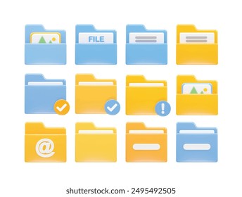 File folder icon illustration vector render