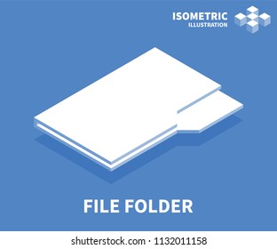 File folder icon. Isometric template for web design in flat 3D style. Vector illustration.