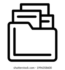 File folder icon. Outline File folder vector icon for web design isolated on white background