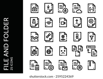 File and Folder icon pack. Set icon design