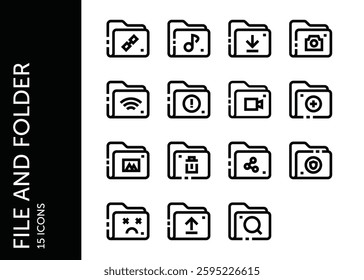 File and Folder icon pack. Set icon design