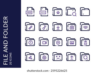 File and Folder icon pack. Set icon design