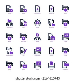 File and Folder icon pack for your website design, logo, app, UI. File and Folder icon mix line and solid design. Vector graphics illustration and editable stroke.