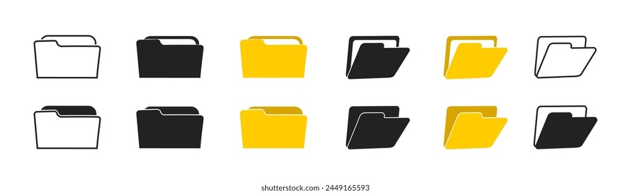 File folder icon set. Design for app, logo etc. Vector EPS 10