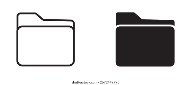 File folder icon set. Design for app, logo etc.